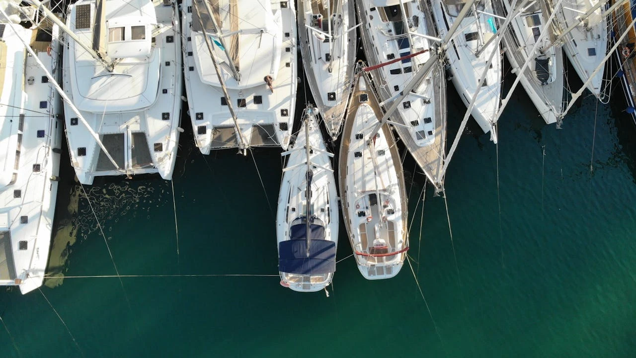 The boat docked at the pier