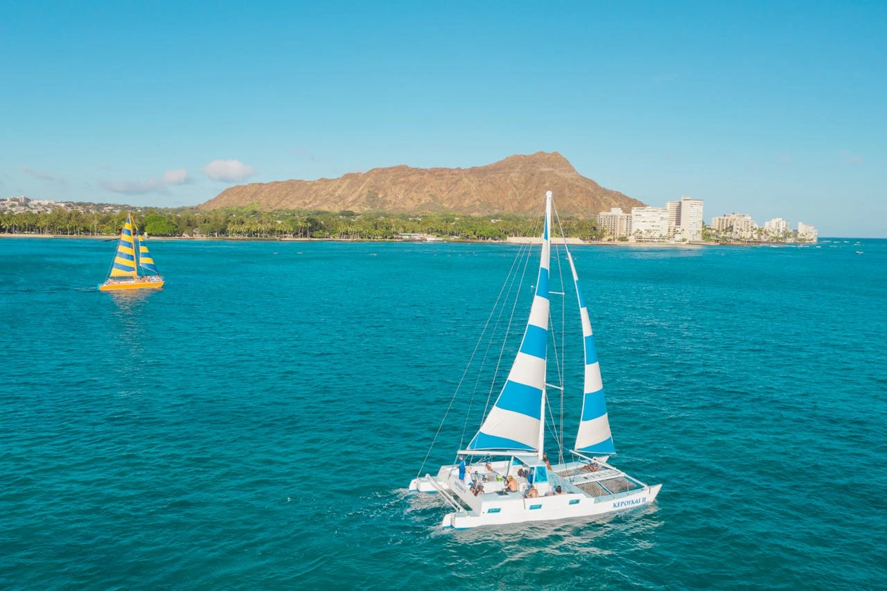 Catamaran sailing on the sea