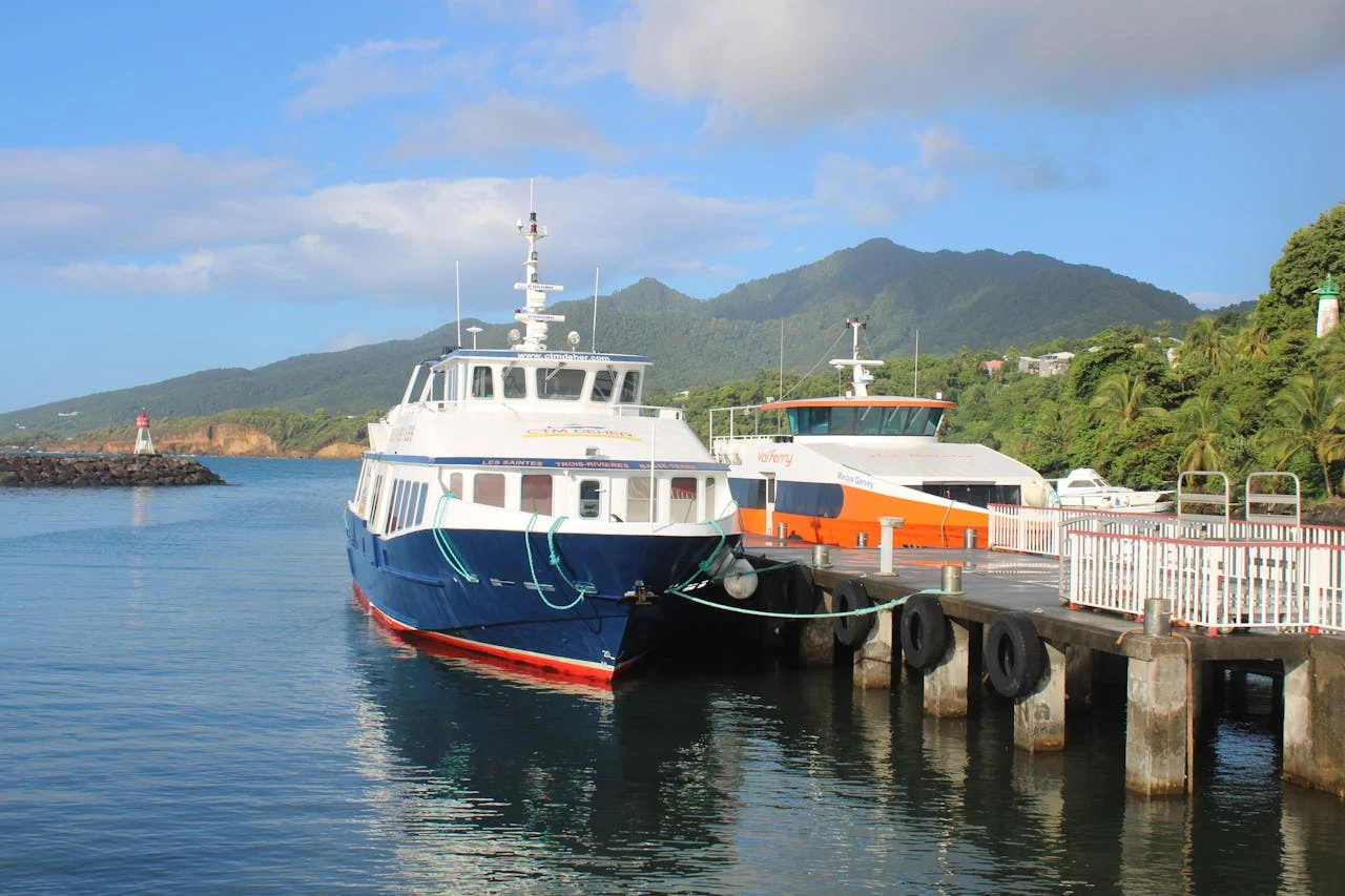 The boat is docked on the shore