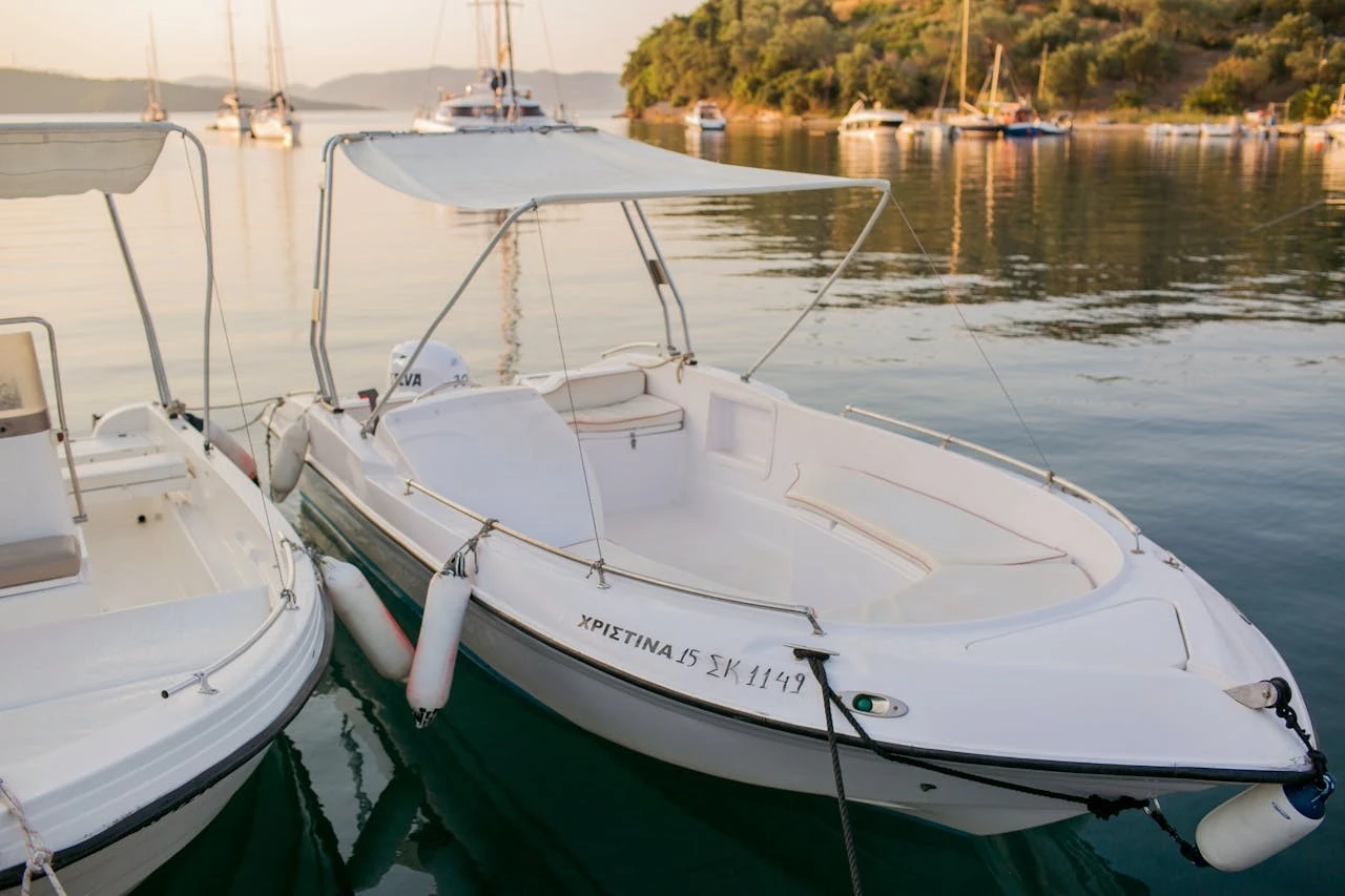The boat is on the water