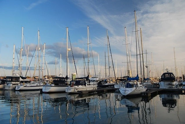 Yachts on the water