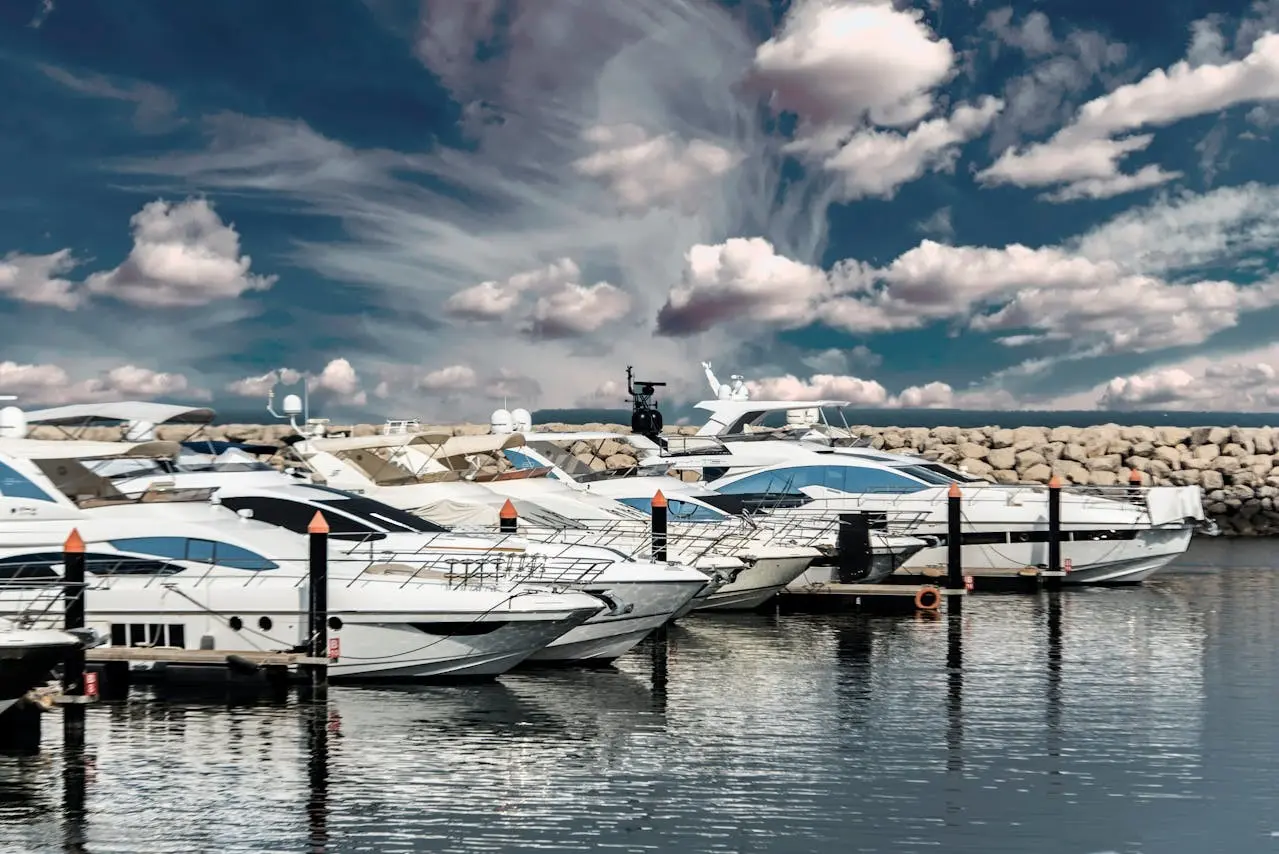 The yacht is docked