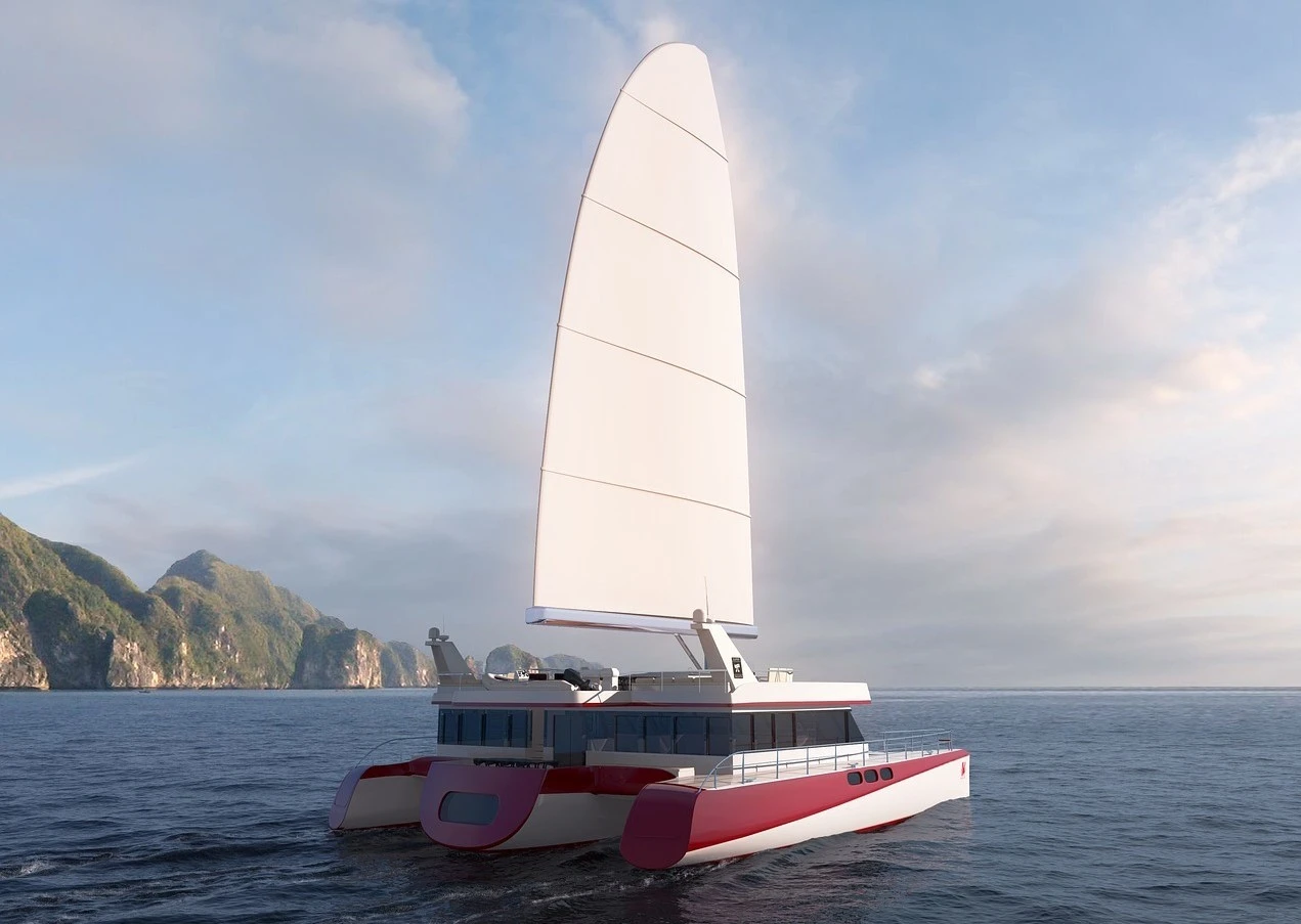 Multihull on the water