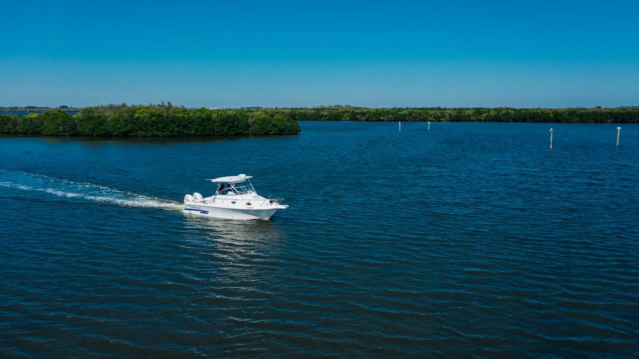 Yacht travelling on the sea