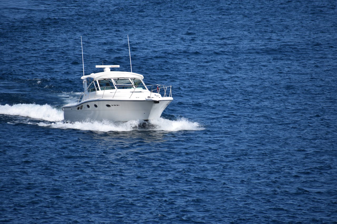 Yacht travelling on the sea