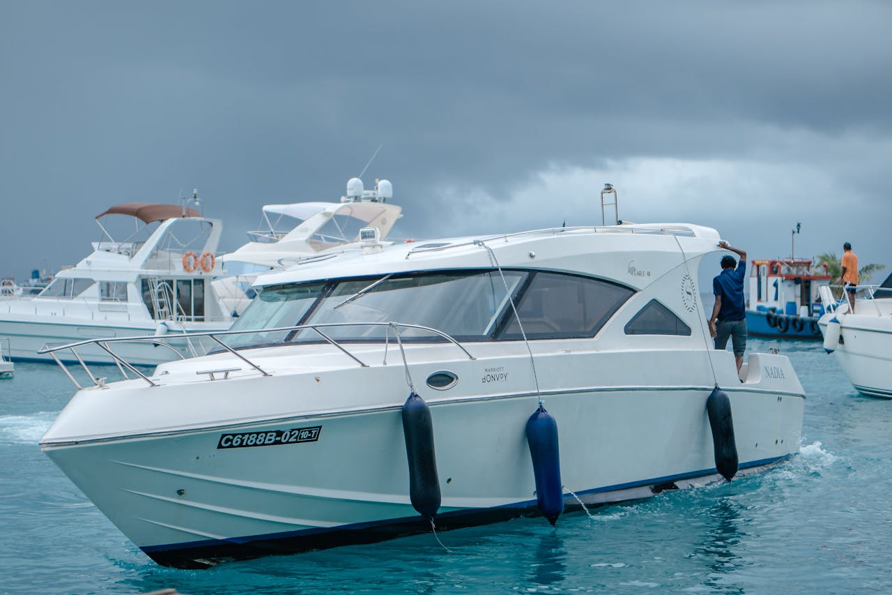 Yacht travelling on the sea