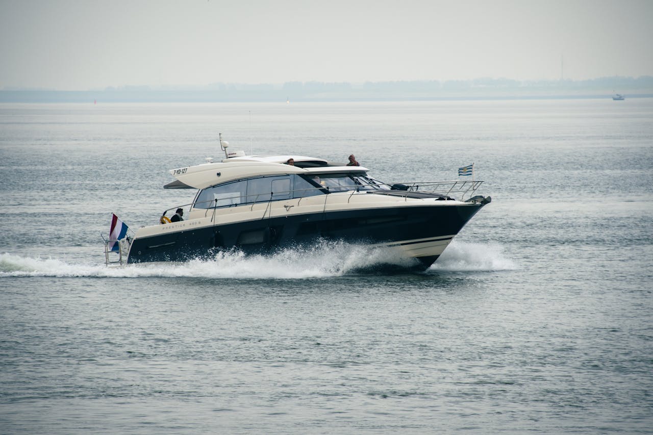 Yacht travelling on the sea