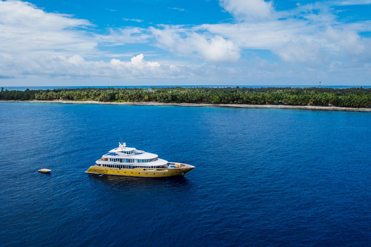 Yacht sailing at sea