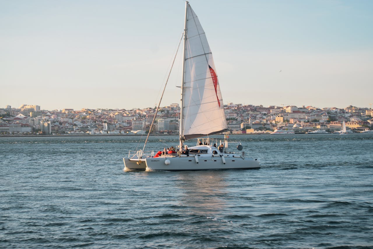 Yacht sailing on the sea