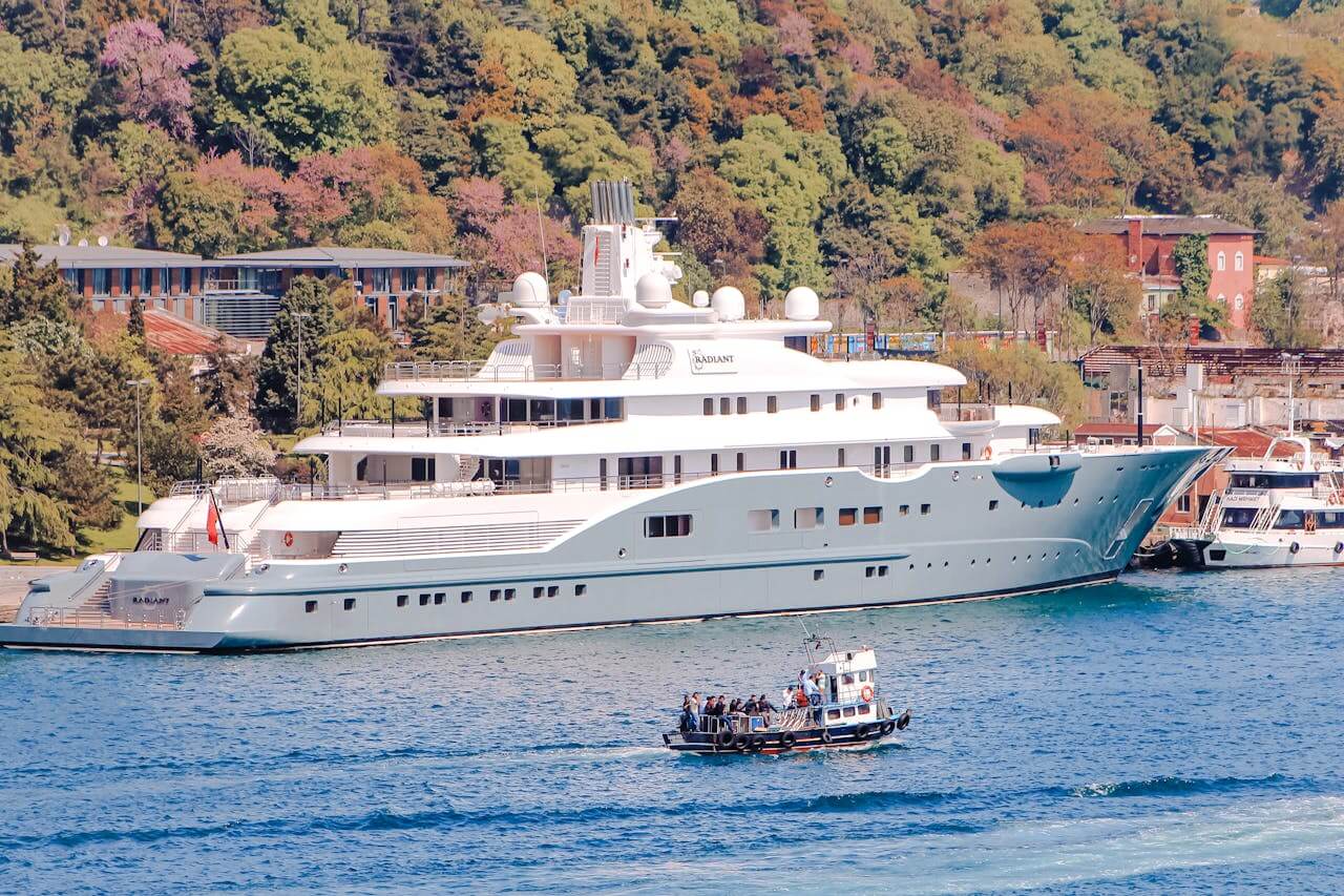 Yacht travelling on the sea