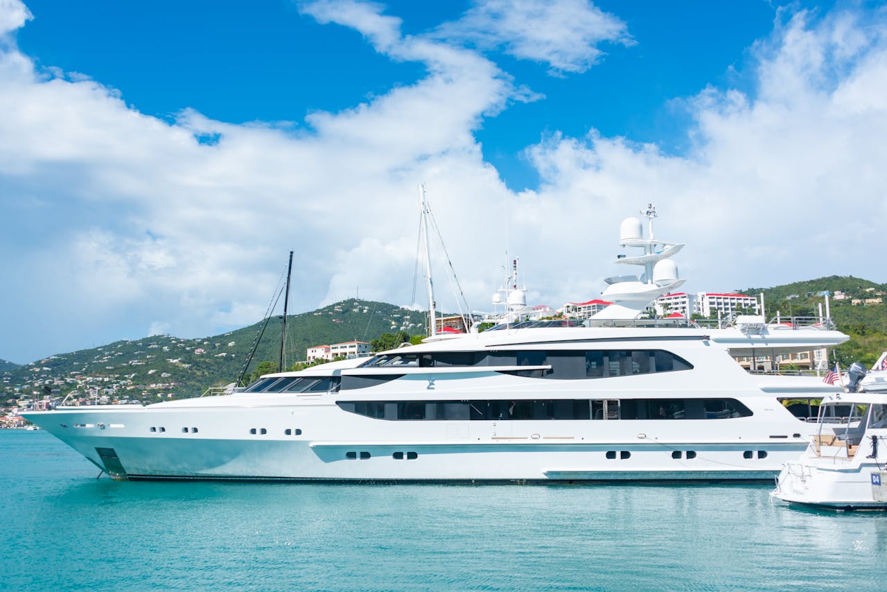 Superyachts on the sea