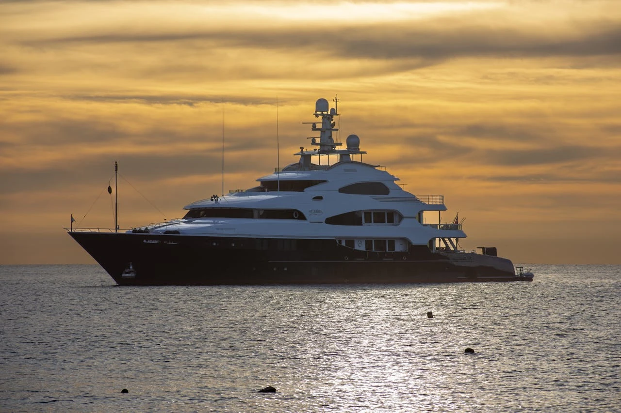 Yacht travelling on the sea