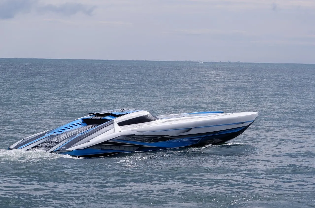 Yacht travelling on the sea